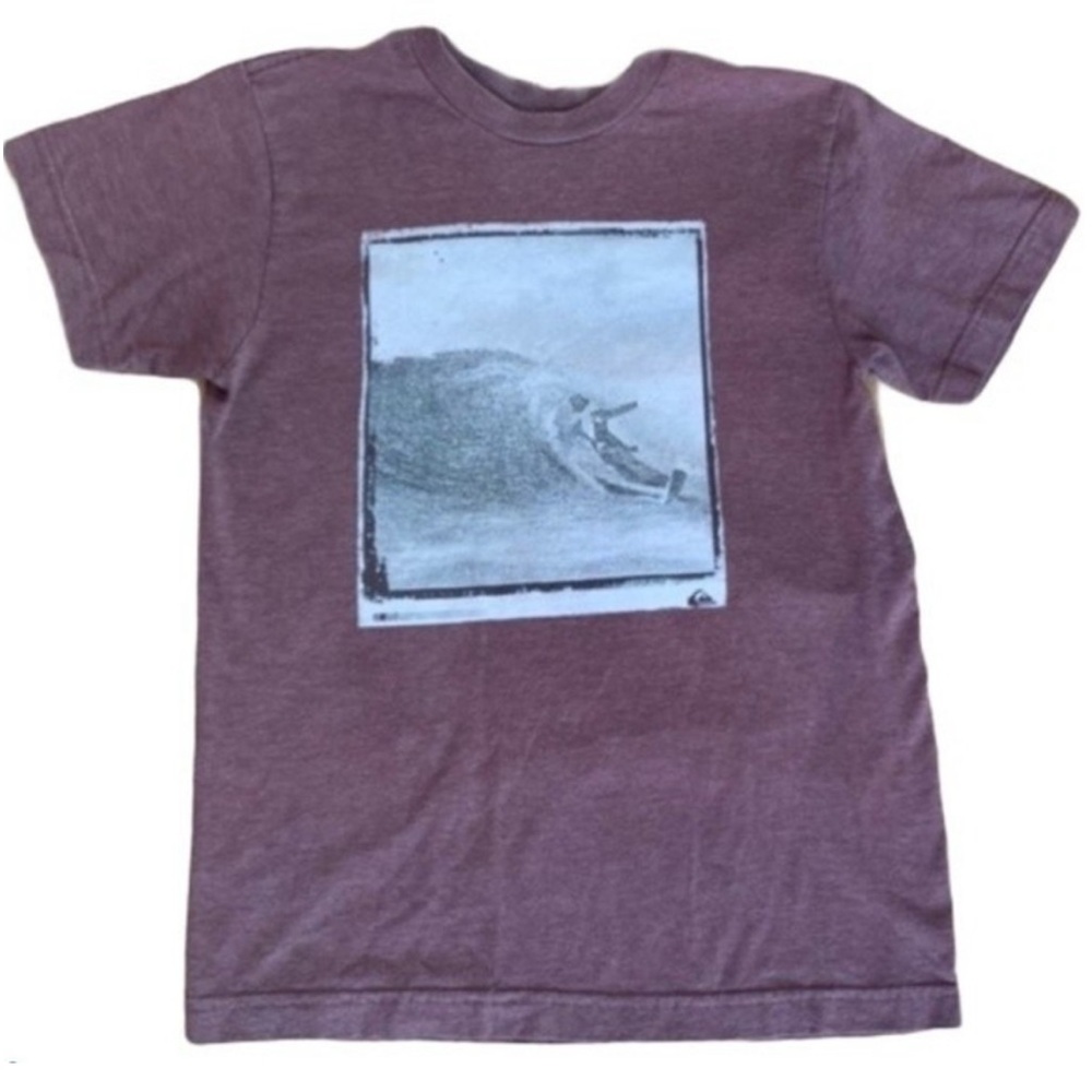 Quiksilver Short Sleeve Shirt Great Wave Photo Japan Tuxedo Surfer